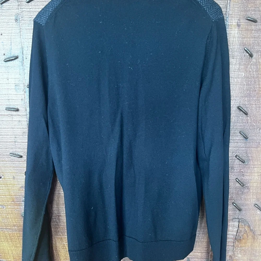 Banana Republic Black Merino button up sweater size Large - Picture 2 of 6